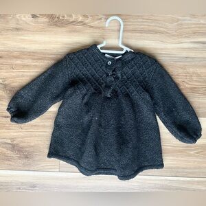 Zara Baby Black Sparkle Knit Dress Long Sleeve Party Holiday 12-18M